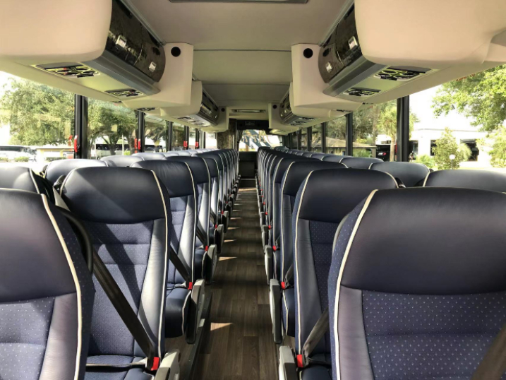 interior of a coach bus